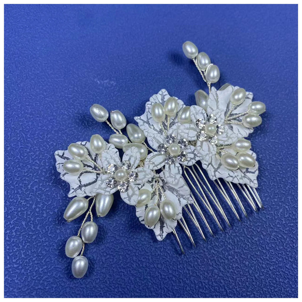 Bride Wedding Hair Comb Gold Flower Hairpin