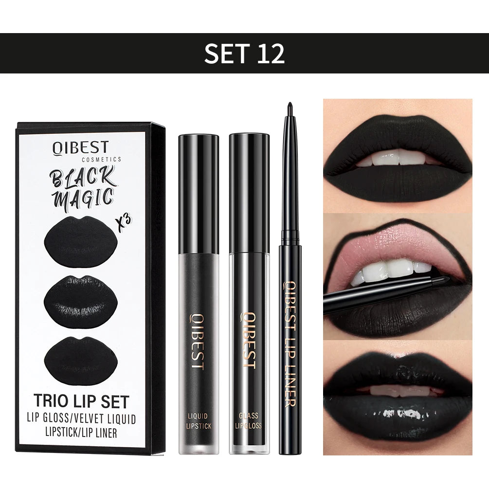 Matte Liquid Lipstick Lip Liner Set 3pcs