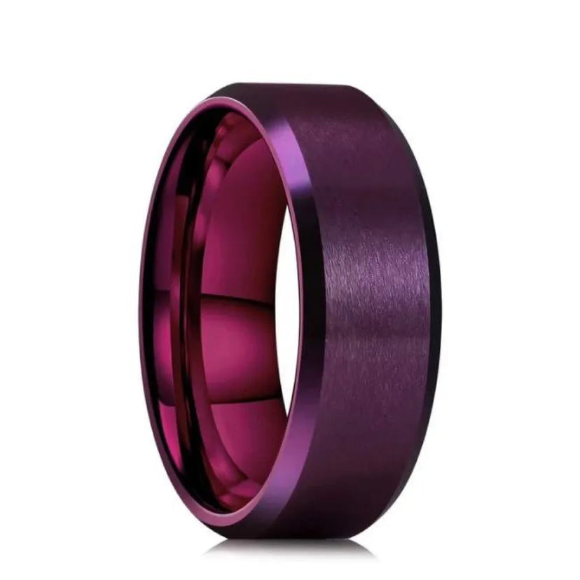 8mm Tungsten Wedding Band Ring Brushed