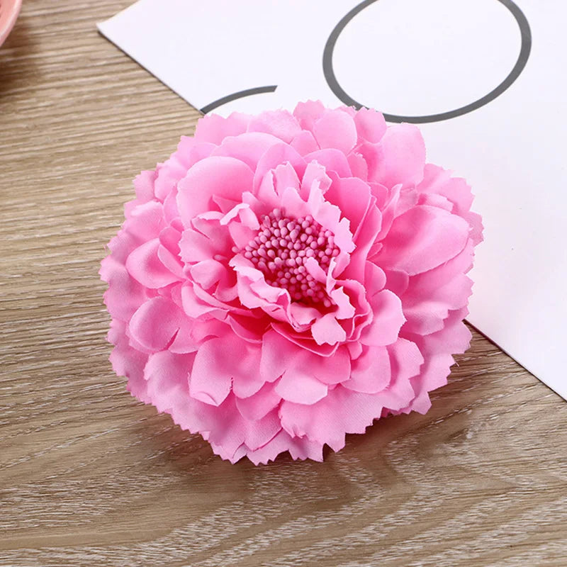 Spring Summer Simulated Peony Flowers Hair Claw Clip Headdress Women Girls Korean Sweet Colored Floral Hairpin Hair Accessories