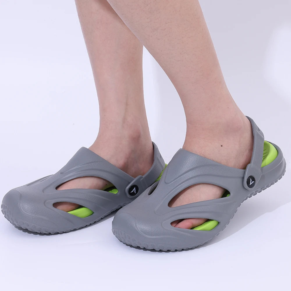 Litfun Men Clogs Slippers Outside Beach Slides EVA Light Soft Sandals Flat Shoes Fashion Casual Garden Shoes With Arch Support