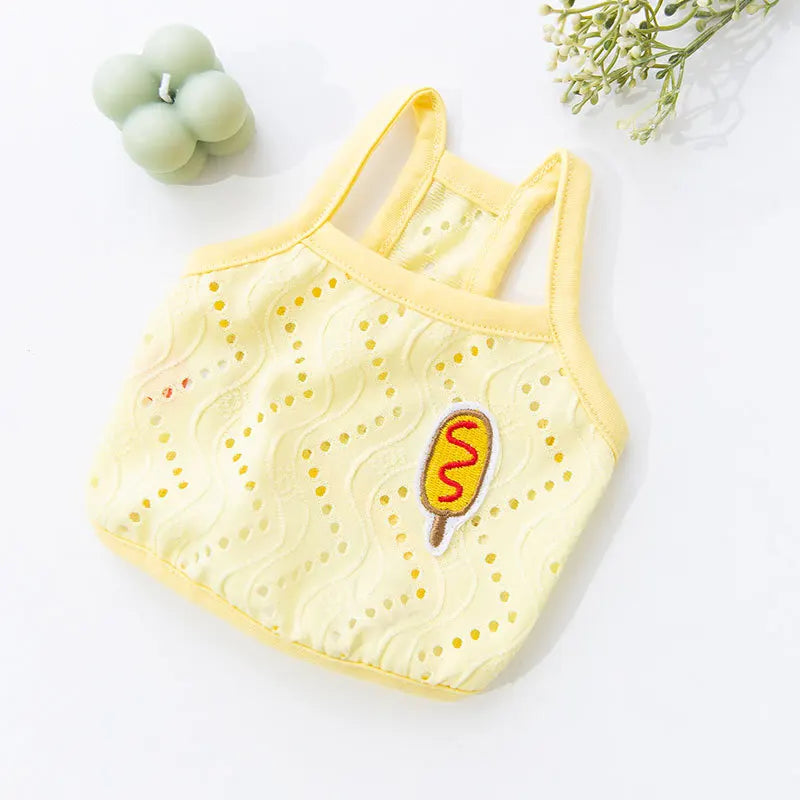 Solid Dog Clothes Summer Cotton Dog Vest Chihuahua Bichon Frise Yorkie Thin Puppy Breathable Dog Clothing Pet Vest Dog Costumes