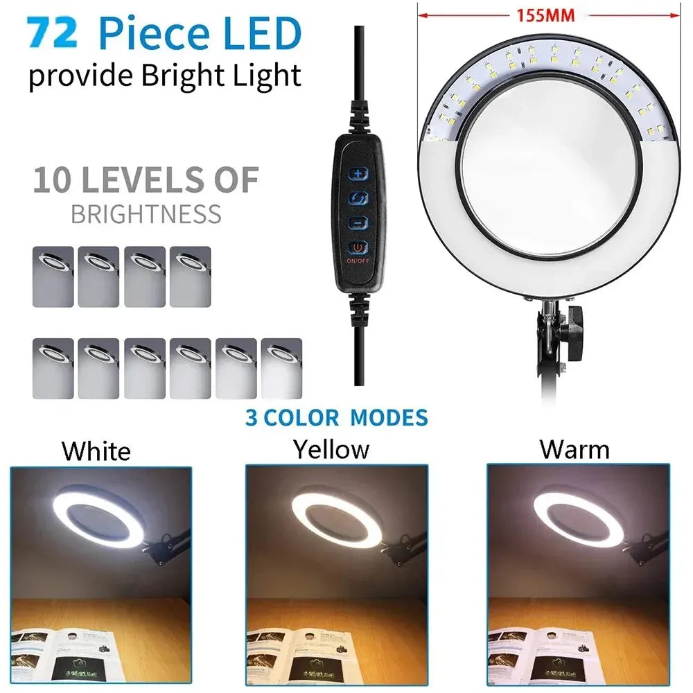 72LED Illuminated Magnifier 8X/10X USB