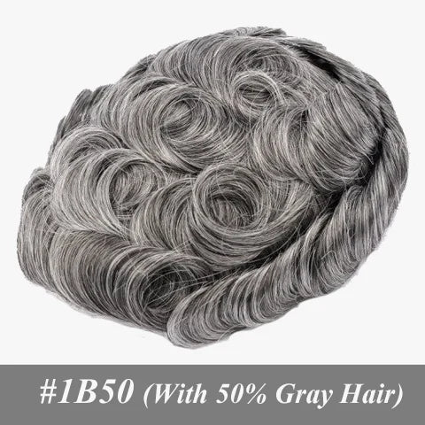 Permier Male Hair Prosthesis Ultra-Thin 0.03mm Skin Wigs for men 6" Men's capillary prothesis Toupee 100% Human Hair Men's Wig