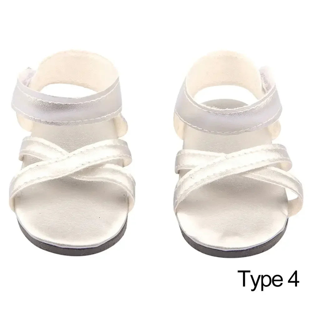 Fashion Fit 18Inch/43cm Change Clothes Game Mini Sandals Dollhouse Accessories Beach Slippers Doll Shoes