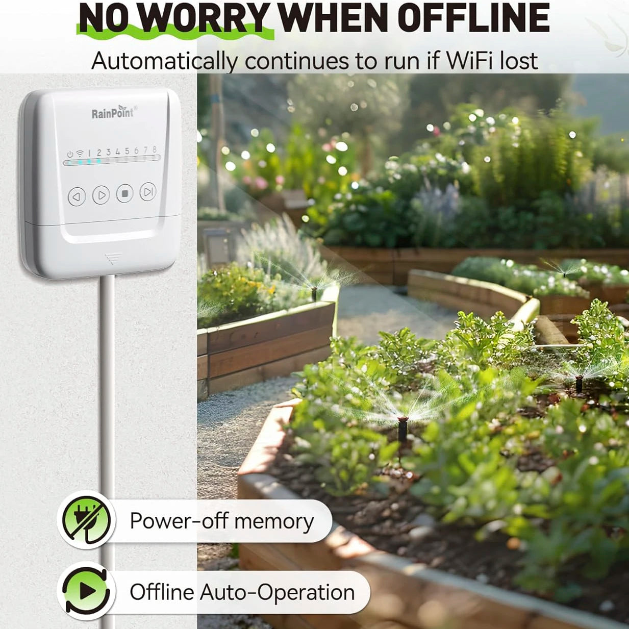 8 Zone Smart WiFi Sprinkler Controller