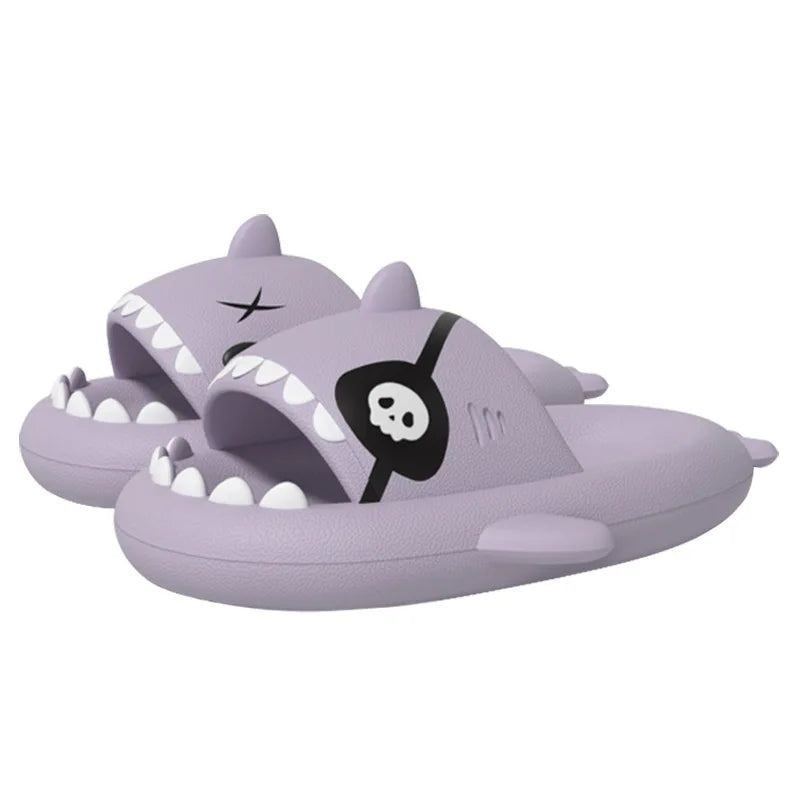 Goosecret Women Pirate Shark Sandals Non-Slips Slides Outdoor Cozy Beach Shoes Thick Sole Home Sandals Men Soft Bottom Slippers