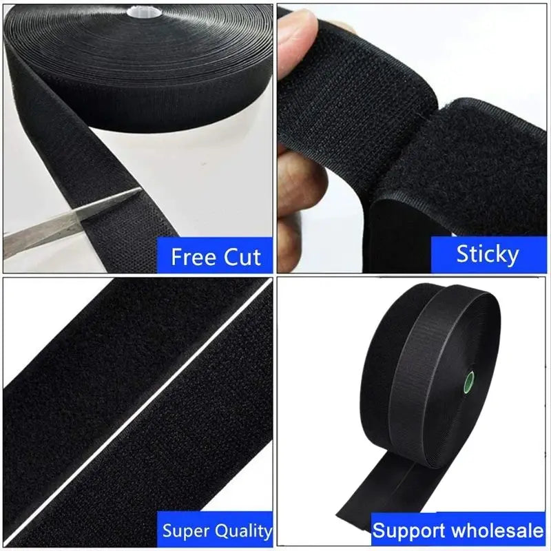 10M/Pair Hook and Loop Tape Nylon Heavy Duty Sticky Strips Reusable Fastener Roll Strips Sewing Adhesive Velcros Tape20-50mm