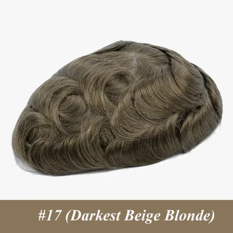 Permier Male Hair Prosthesis Ultra-Thin 0.03mm Skin Wigs for men 6" Men's capillary prothesis Toupee 100% Human Hair Men's Wig