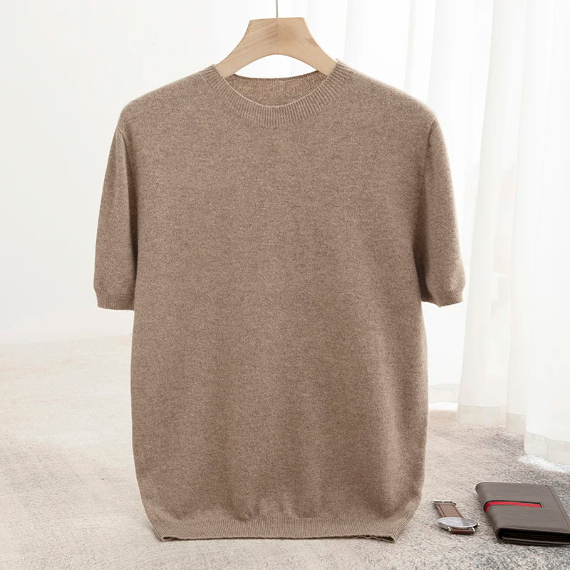Men's Pure Wool T-Shirt Sweater O-neck