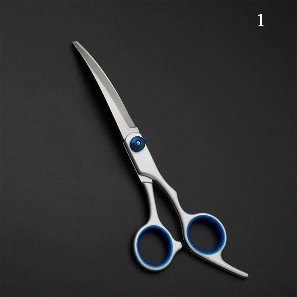 Dog Grooming Scissors Stainless Steel Curved Pet Scissors Dogs Shears Safety Round Head Pet Hair Cutting Scissors Tijeras Puppy