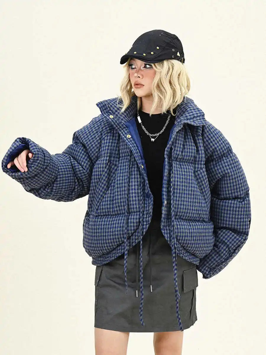 Women's Bow Tie Tie Plaid Jacket Vintage Style Autumn Winter New Solid Color Female Oversize Zipper Long Sleeves Coat
