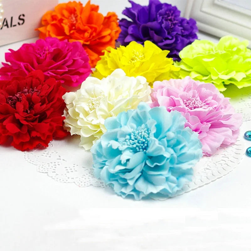 Spring Summer Simulated Peony Flowers Hair Claw Clip Headdress Women Girls Korean Sweet Colored Floral Hairpin Hair Accessories