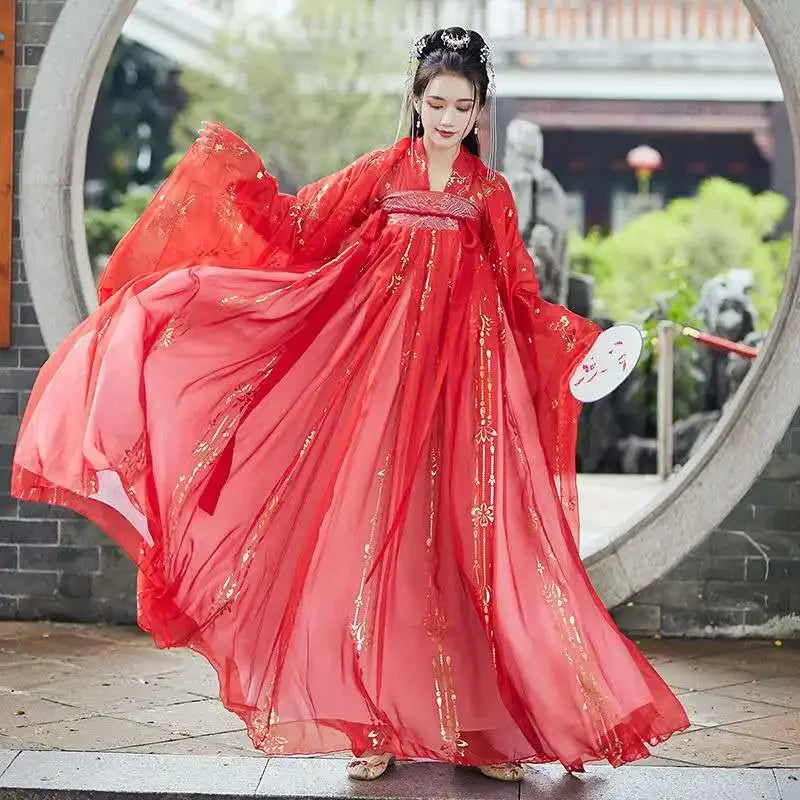 Summer Chinese Hanfu Princess Dress Women Fairy Folk with Kimono Female Dance Oriental Costume Chinese Clothes