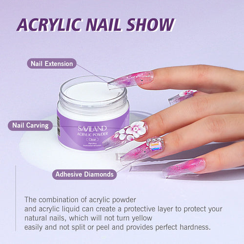 Acrylic Nail Kit Powder Liquid 3D Tips