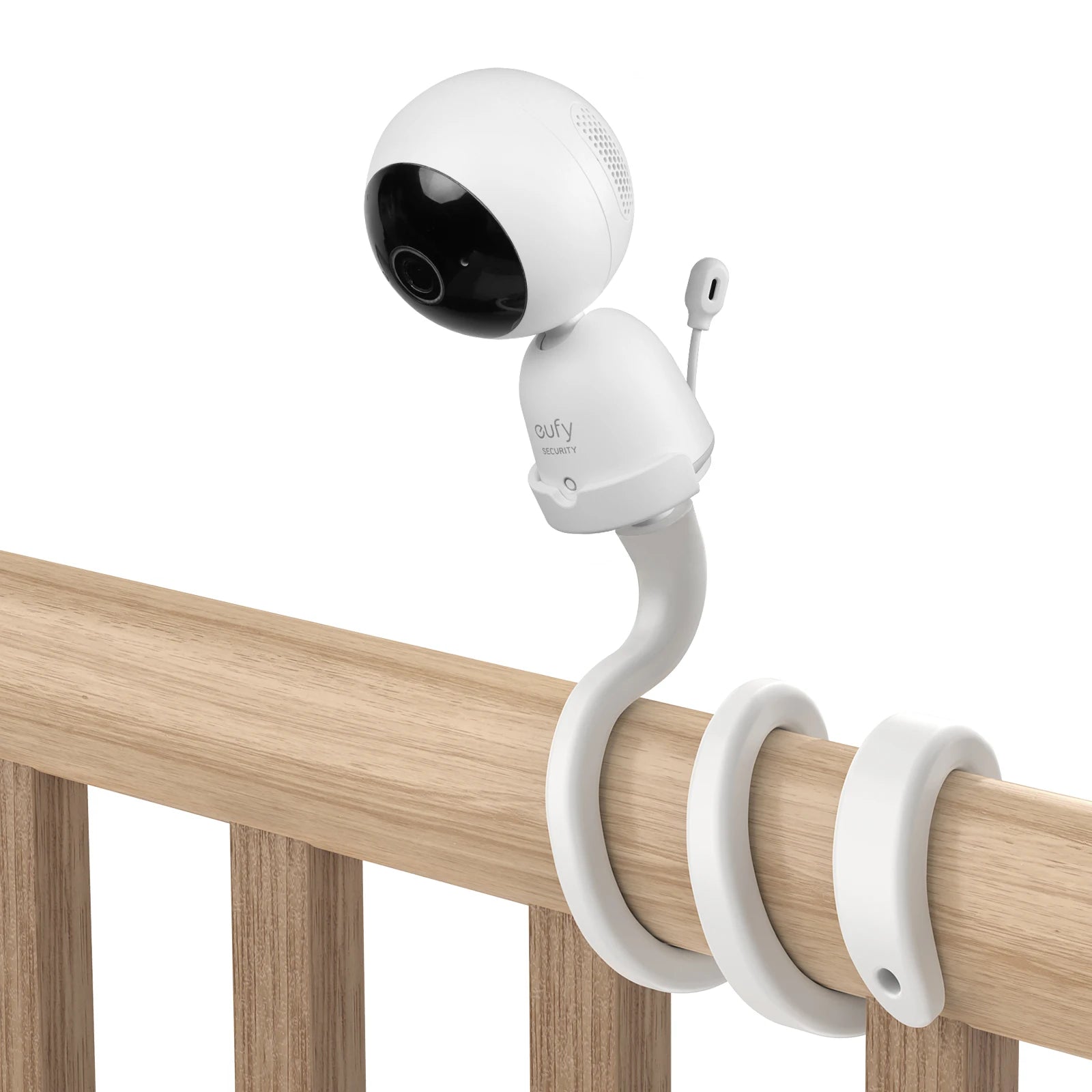 Flexible Twist Mount Bracket for eufy Security 720P Video Baby Monitor Camera,Attaches to Crib Cot Shelves or Furniture