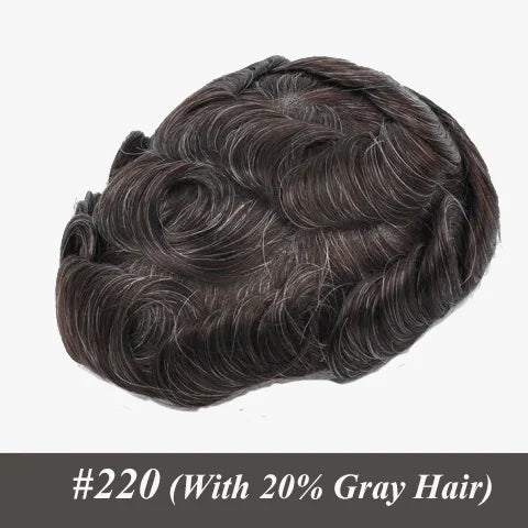 Permier Male Hair Prosthesis Ultra-Thin 0.03mm Skin Wigs for men 6" Men's capillary prothesis Toupee 100% Human Hair Men's Wig