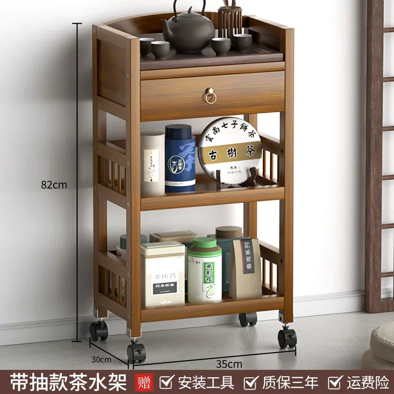 Multifunctional Living Room Center Table Drawer Design Bedside Table Universal Pulley Side Table All-match Scene Home Furniture