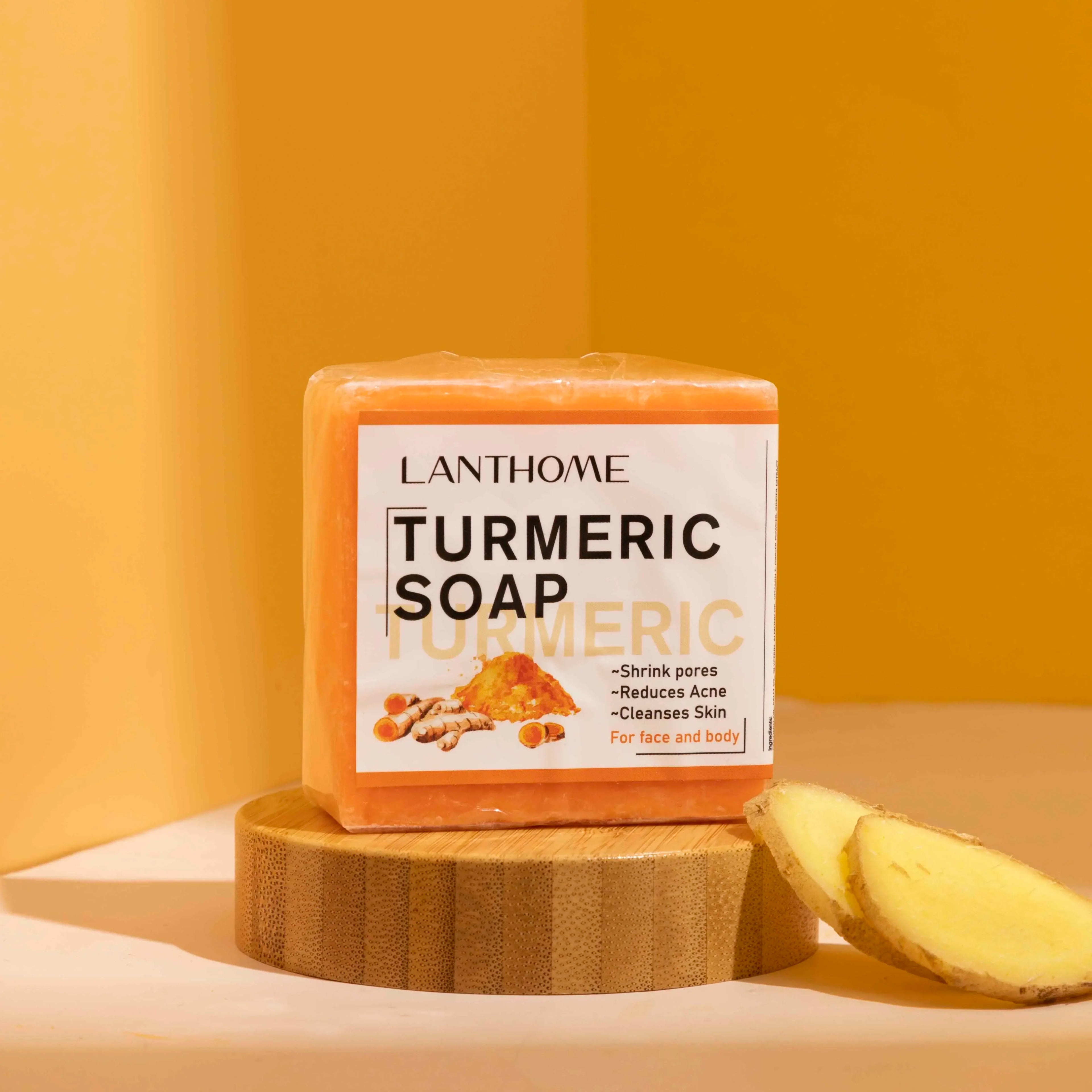 Turmeric Soap Face Cleansing Anti Acne Whitening Skin Lightening Face Remove Pimples Dark Spots Lightening Ginger Handmade Soap