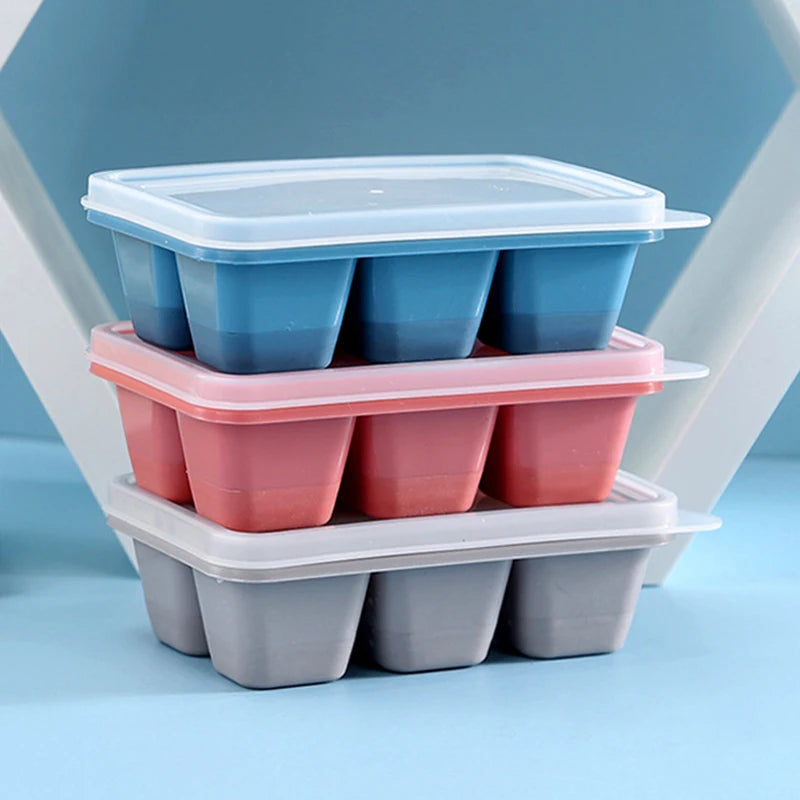 Silicone Ice Cube Trays 6 Grid 3pcs