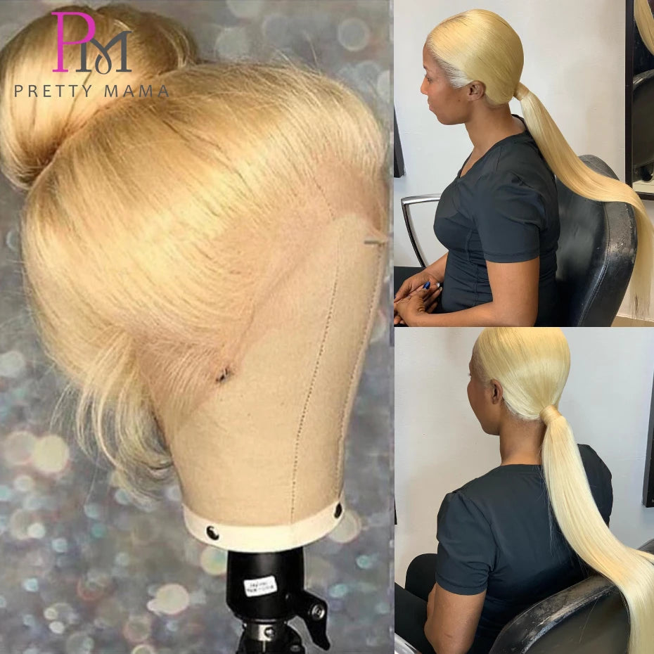 200 Density 360 Lace Front Wig Human Hair Brazilian Straight 613 Honey Blonde Wig Human Hair 13x6 13x4 Lace Frontal Wigs 38 Inch
