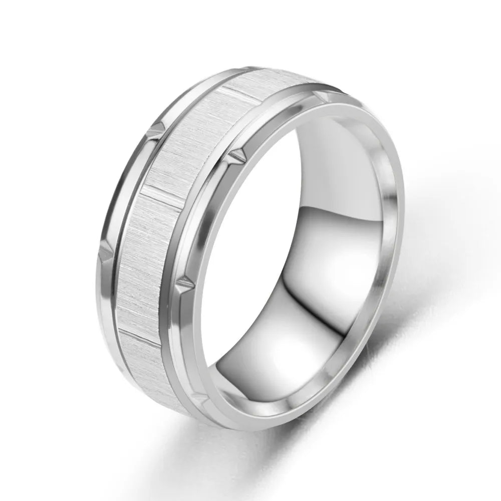 8mm Tungsten Wedding Band Ring Brushed