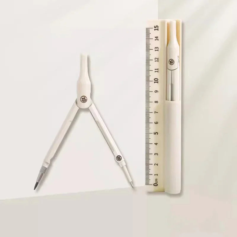 3 in 1 Compass Ruler with Pencil Multifunctional Drawing Compass Math Geometry Tools Korean Stationery Kawaii Drafting Supplies