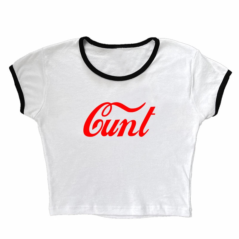 Y2k Crop Top Splice Design Letters Punk
