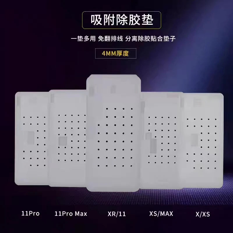 E-FIXIT Silicone Suction Rubber Mat Unbent Flex Cable OCA Glue Cleaning Pad For iPhone X XS Max XR 11 12 Mini 13 Pro 14 Plus