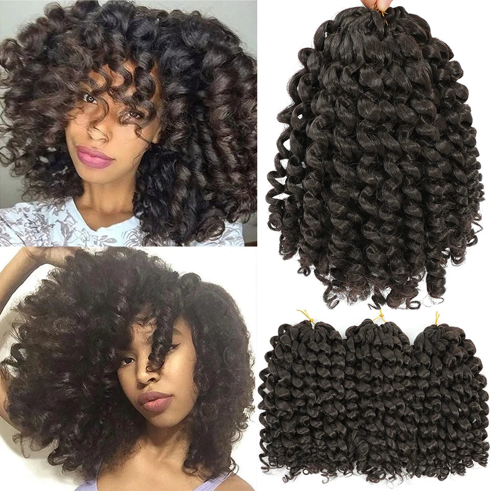 Jamaican Bounce Crochet Hair 8 Inches Curly