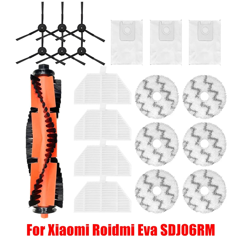 For XiaoMi RoidMi EVA Self-Cleaning Emptying Robot Vacuum SDJ06RM Spare Parts Hepa Filter Side Main Brush Mop Cloths Accessories