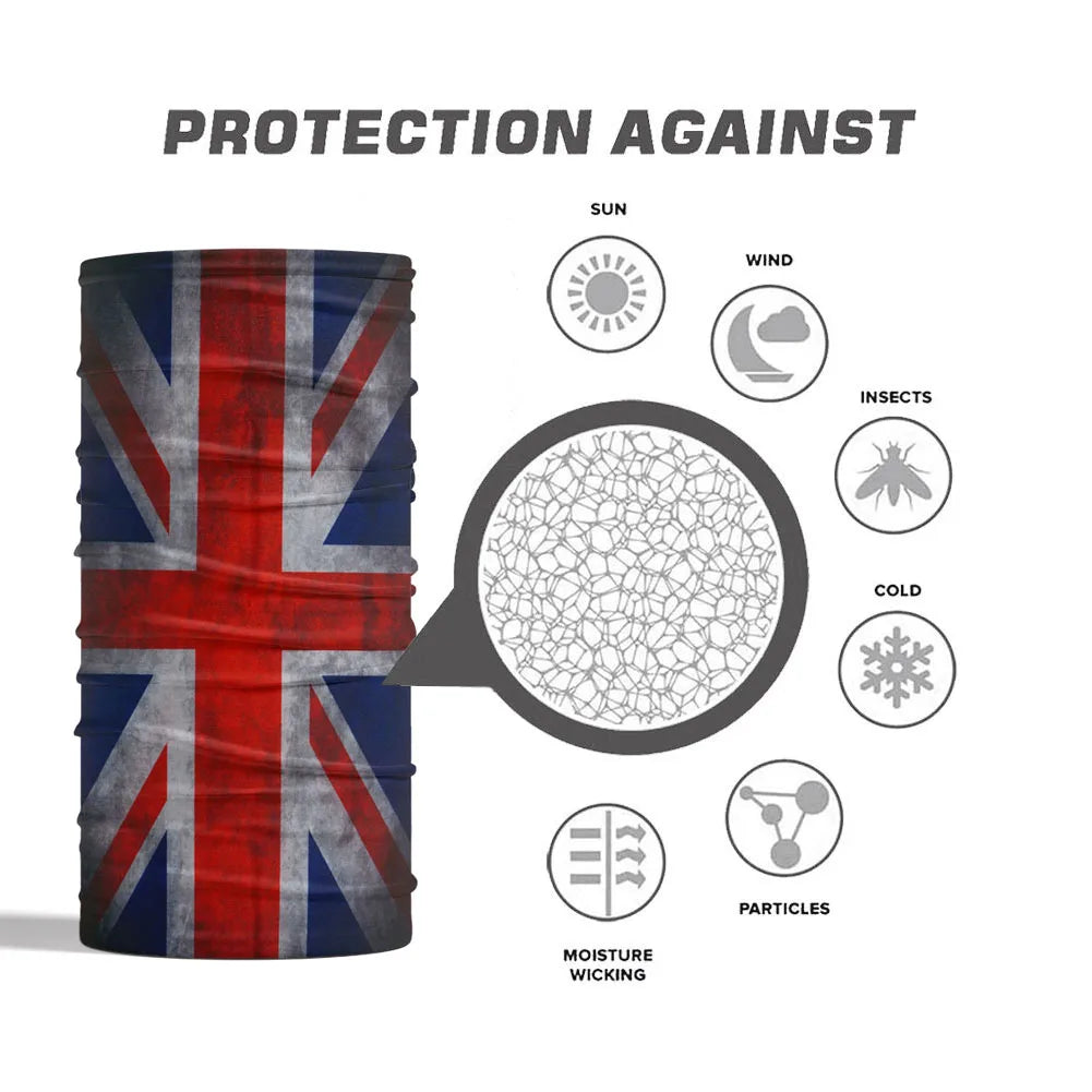 Commonwealth of Nations Flag Bandanas Multifunctional Headwear for Women Men UK/England/Canada/Australia Dustproof Cycling Scarf