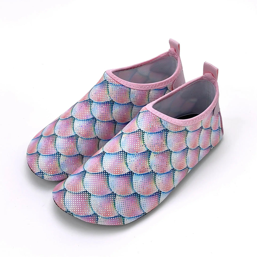 Mermaid Scale Girls Aqua Shoes Summer Bling Children Beach Swimming Shoes New Princess Anti Slip Soft Toddler Kids Slippers