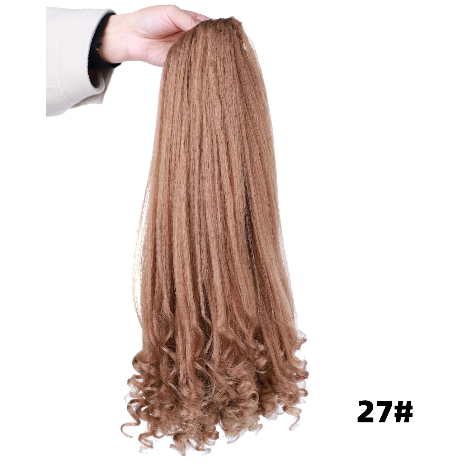 Lydia Tail Dancing Loose Curly Synthetic 20" Kinky Straight Hairpieces Two Plastic Comb Drawstring Ponytail Hair Extension Black