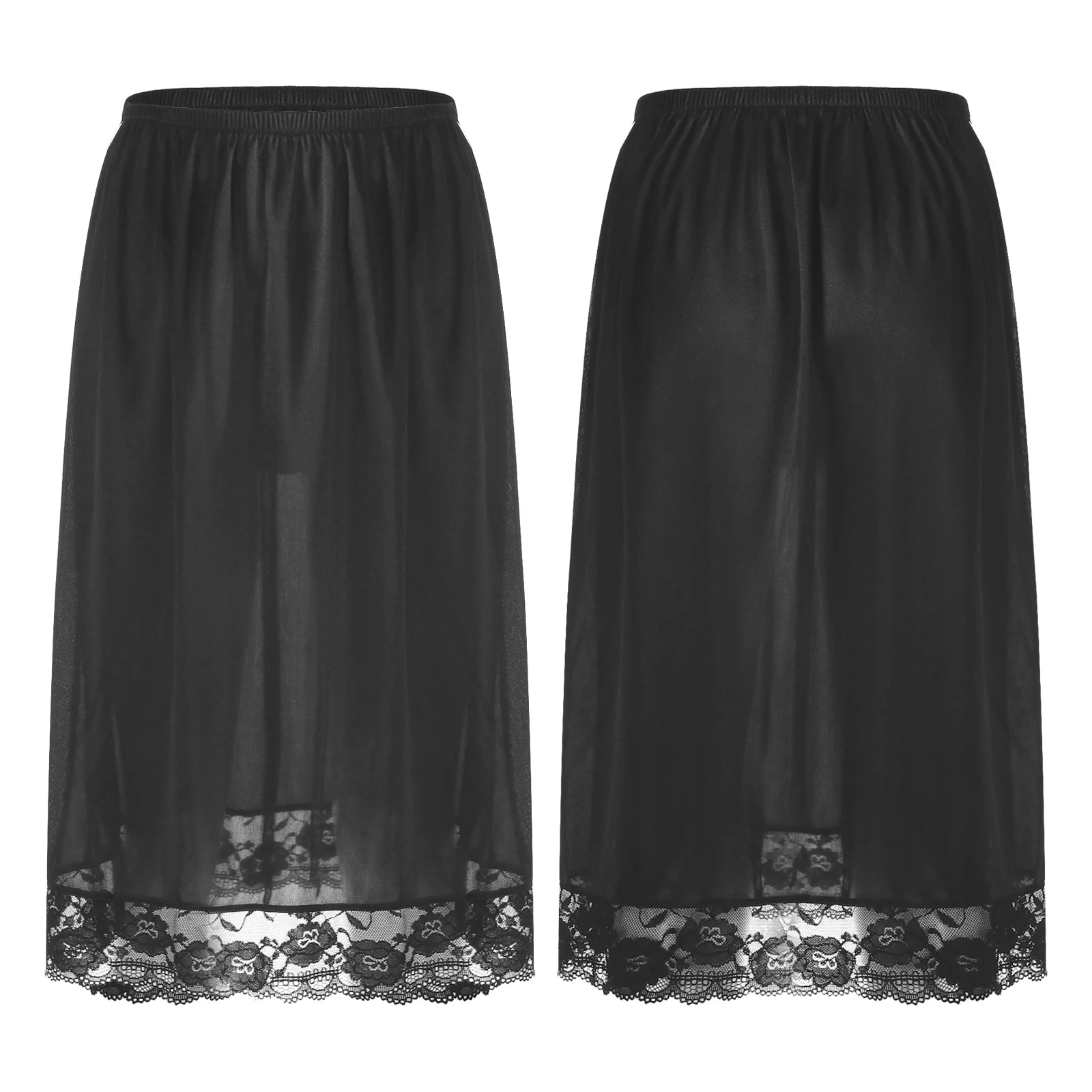 Women Girl Summer Underwear Accessories Long Lining Skirt Half Length Slips Underskirt Bottoms Petticoat Under Dress