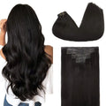 PU Clip in Extensions Human Hair Clip in Natural Thick Straight Hair Extensions Seamless Skin Weft Clip-on Hair Pieces 150G