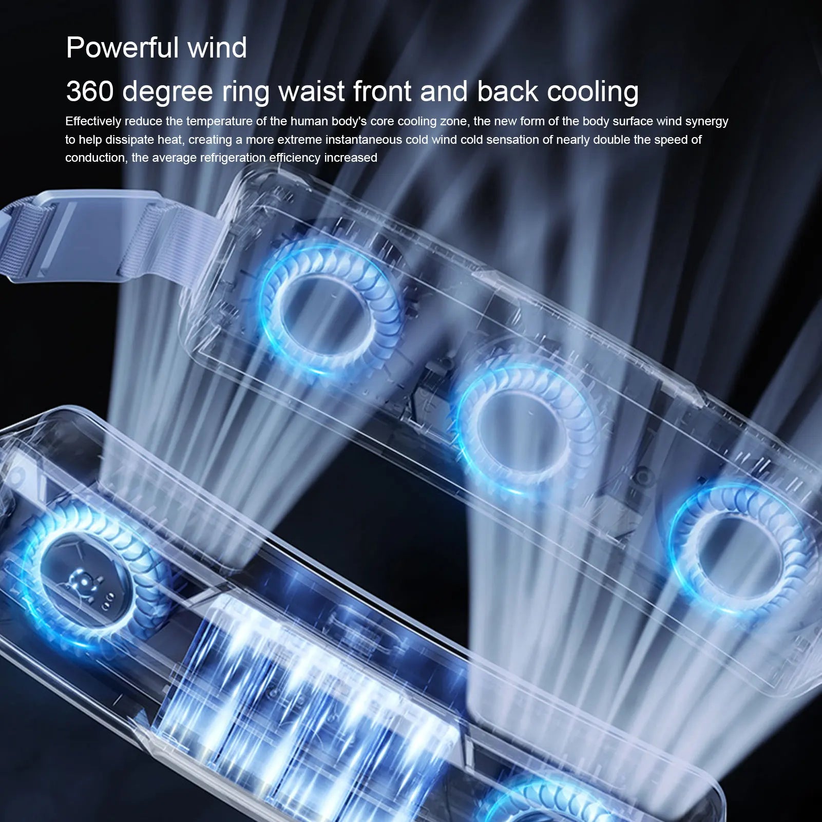 New ice belt fan Smart Portable Hanging Waist Fan Mini Usb Cooling Ice Outdoor Sport Fan Portable Small Fan Summer Cooler