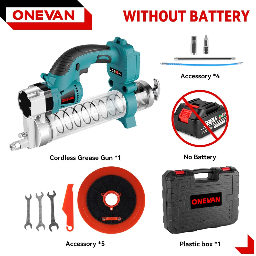 10000PSL 689Bar Cordless Electric Grease Gun High Pressure Car Lubricating Oil Car Maintenance Tool For Makita 18v Battery Pin
