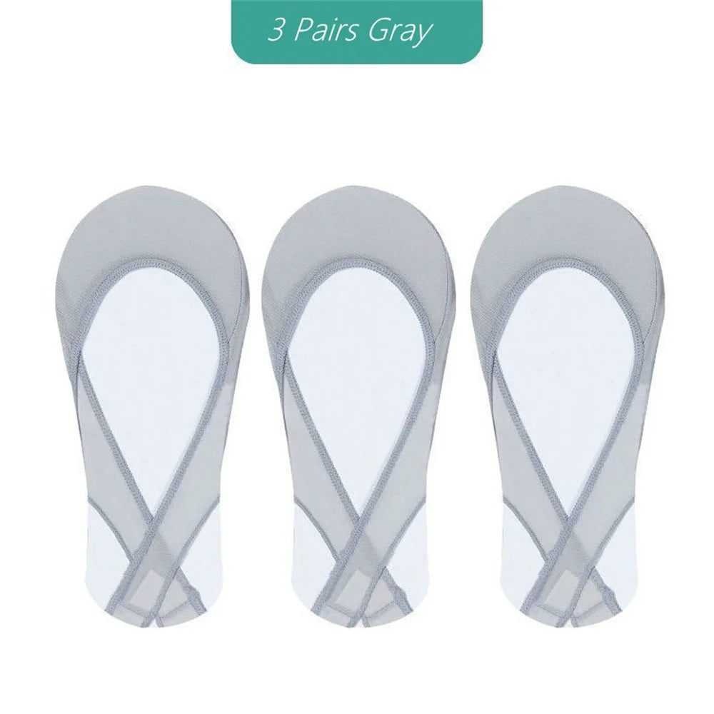 Invisible Boat Socks Non Slip Silicone 3 Pairs