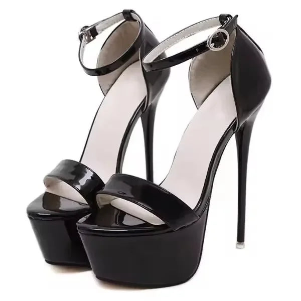 Aneikeh Big Shoe Size 41 42 43 44 45 46 High Heels Sandals Summer Sexy Open Toe Party Dress 16CM Platform Gladiator Women Pumps