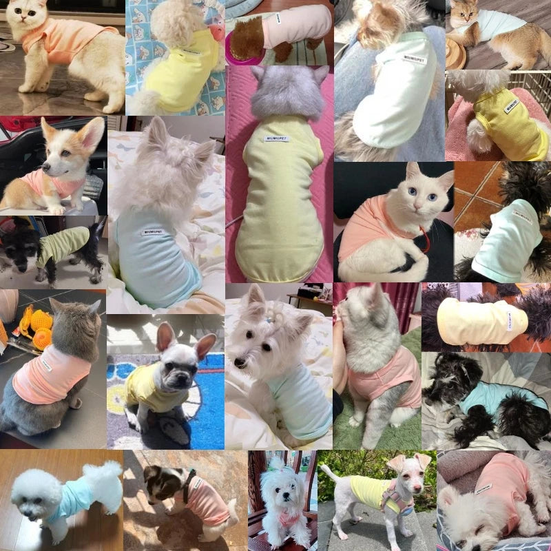 Solid Cotton Dog Vest Breathable Summer