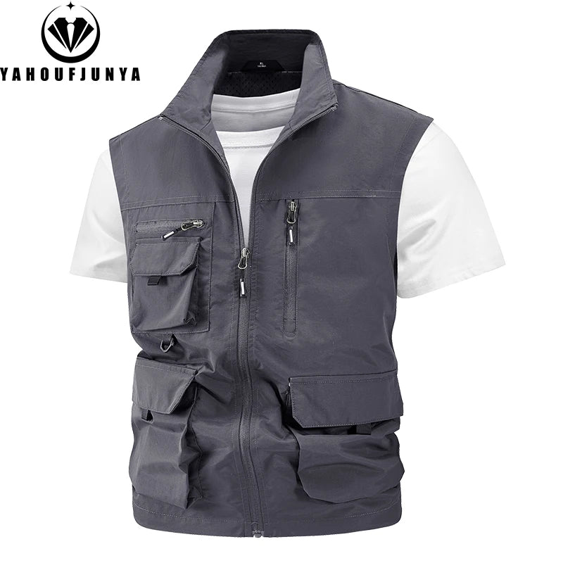 Men Sleeveless Fishing Vest Multi Pocket 2024