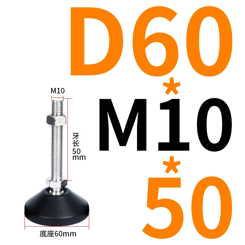 4pcs Adjustable Lathe Leg Thread Type Adjustable Levelling Feet Swivel Base Articulating Leveling legs Furniture Glide Pad