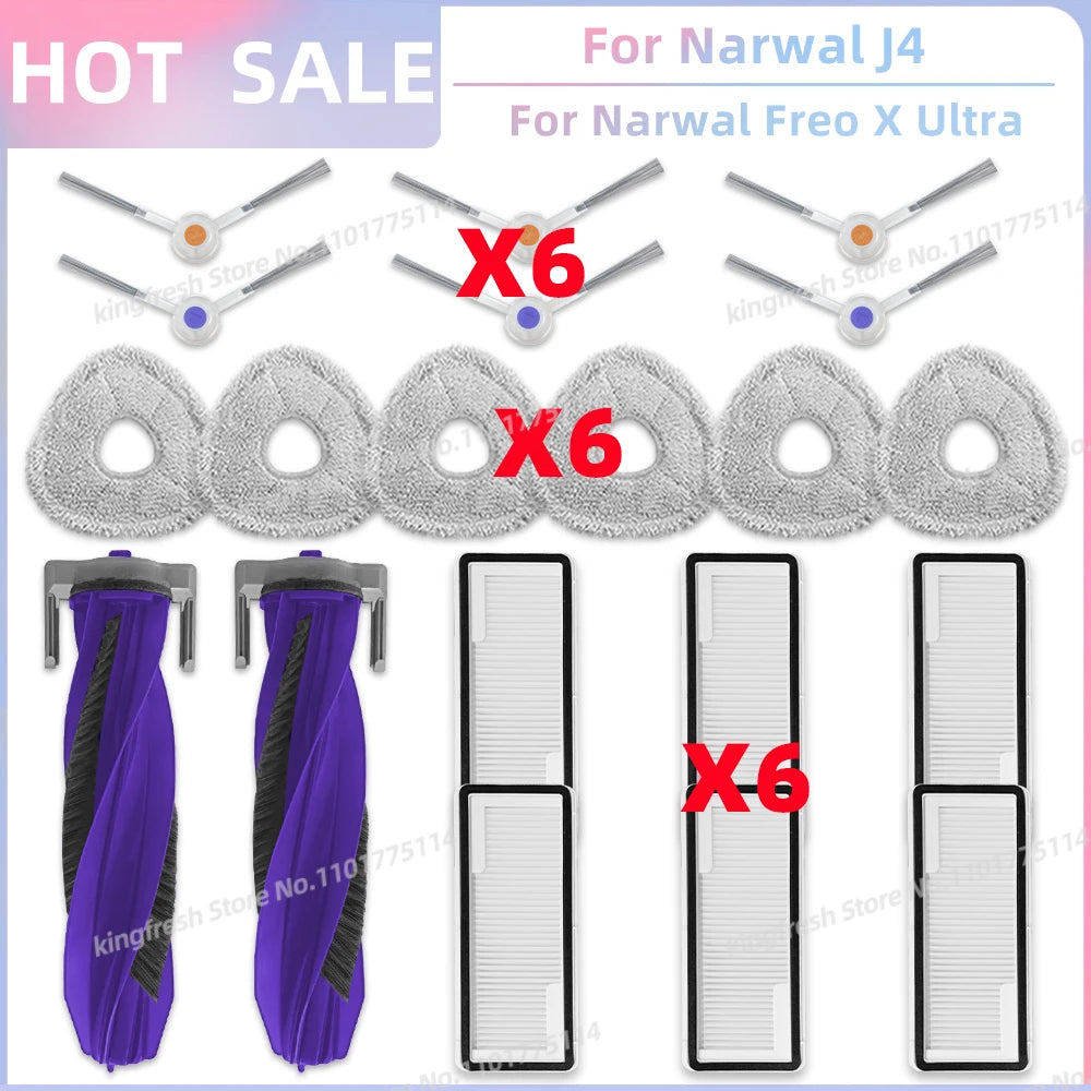 Fit For 나르월 Narwal Freo X Ultra, Narwal J4 / Lite Vacuum 나르왈 프레오 X 울트라 Parts Accessories Roller Side Brush Cover Dus