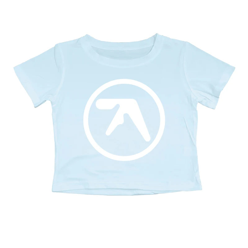 Punk Aphex Twin Print T-Shirt Crop Top Y2k