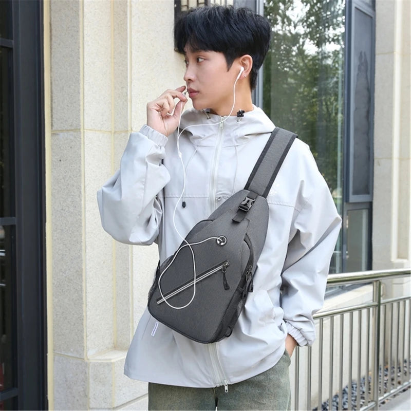 2024 Fashion Boy Shoulder Bags Water Resistance Crossbody Bag Men Multi Functional Chest Bag Travel Sports Backpacks Handbag