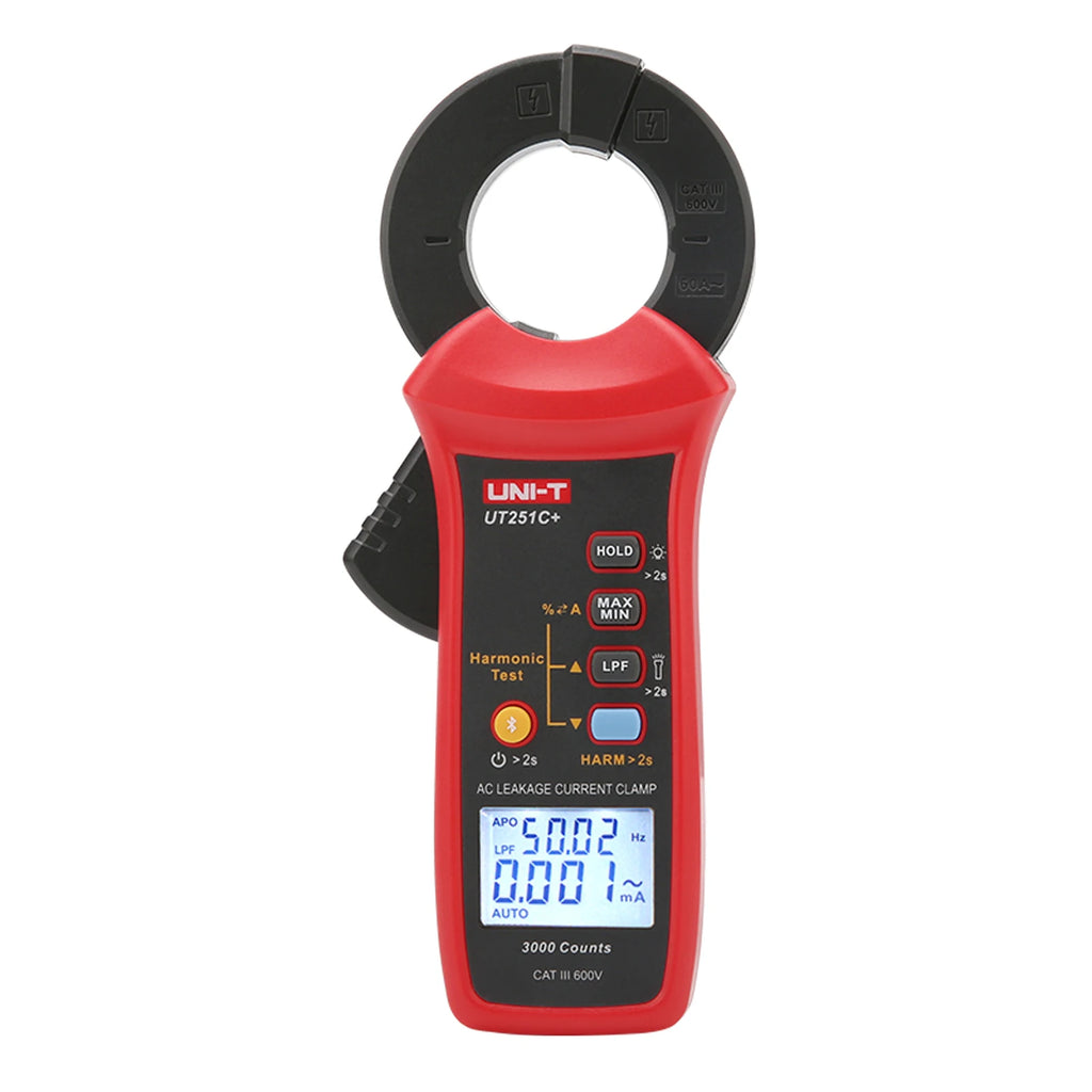 UNI-T UT251C+ Digital Clamp Meter for AC Leakage Current Measurement 0- 60A Auto Range Peak Hold Bluetooth Data Transfer