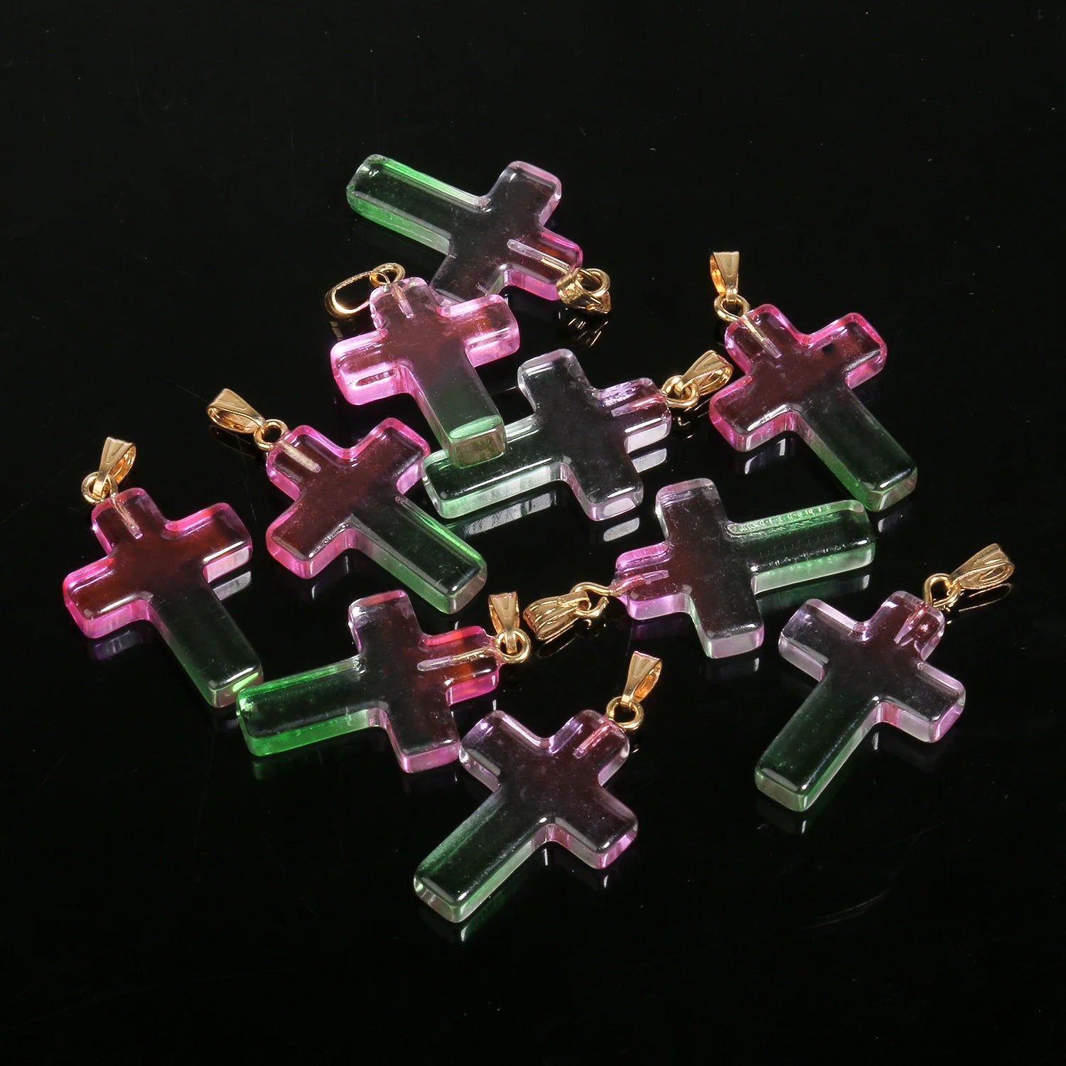 10pcs/lot 18x25mm Cross Lampwork Necklace Bracelet Czech Glass Charms Pendants for Jewelry Making Diy Bracelet Accessories