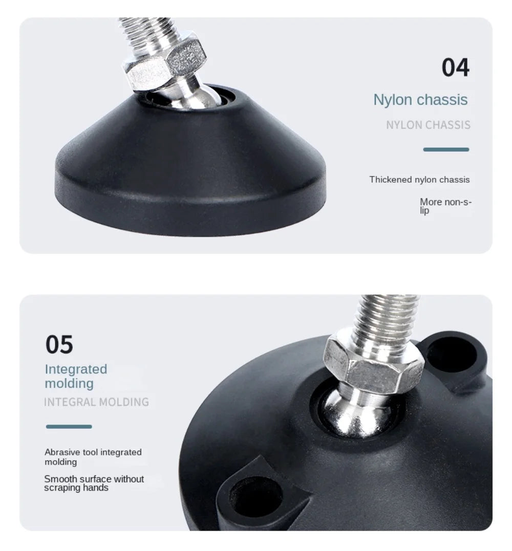 4pcs Adjustable Lathe Leg Thread Type Adjustable Levelling Feet Swivel Base Articulating Leveling legs Furniture Glide Pad