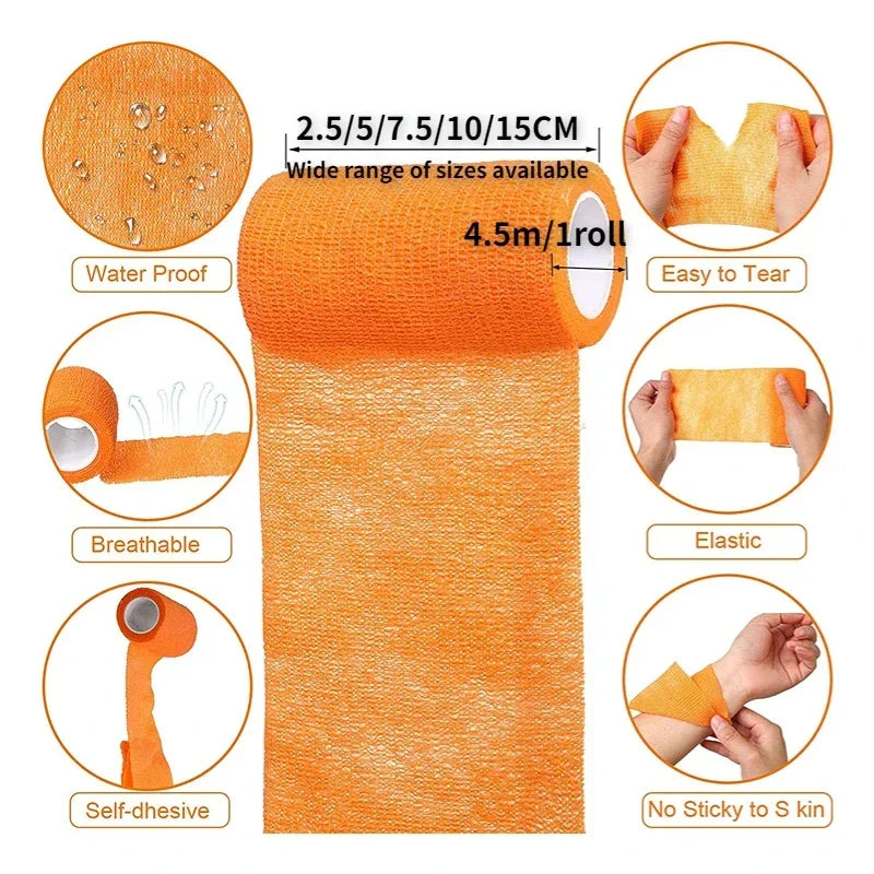 Pet Bandages Anti-fouling Devices Self-adhesive Elastic Bandage Outside Foot Protective Hair Free Cloth Straps for Cats and Dogs